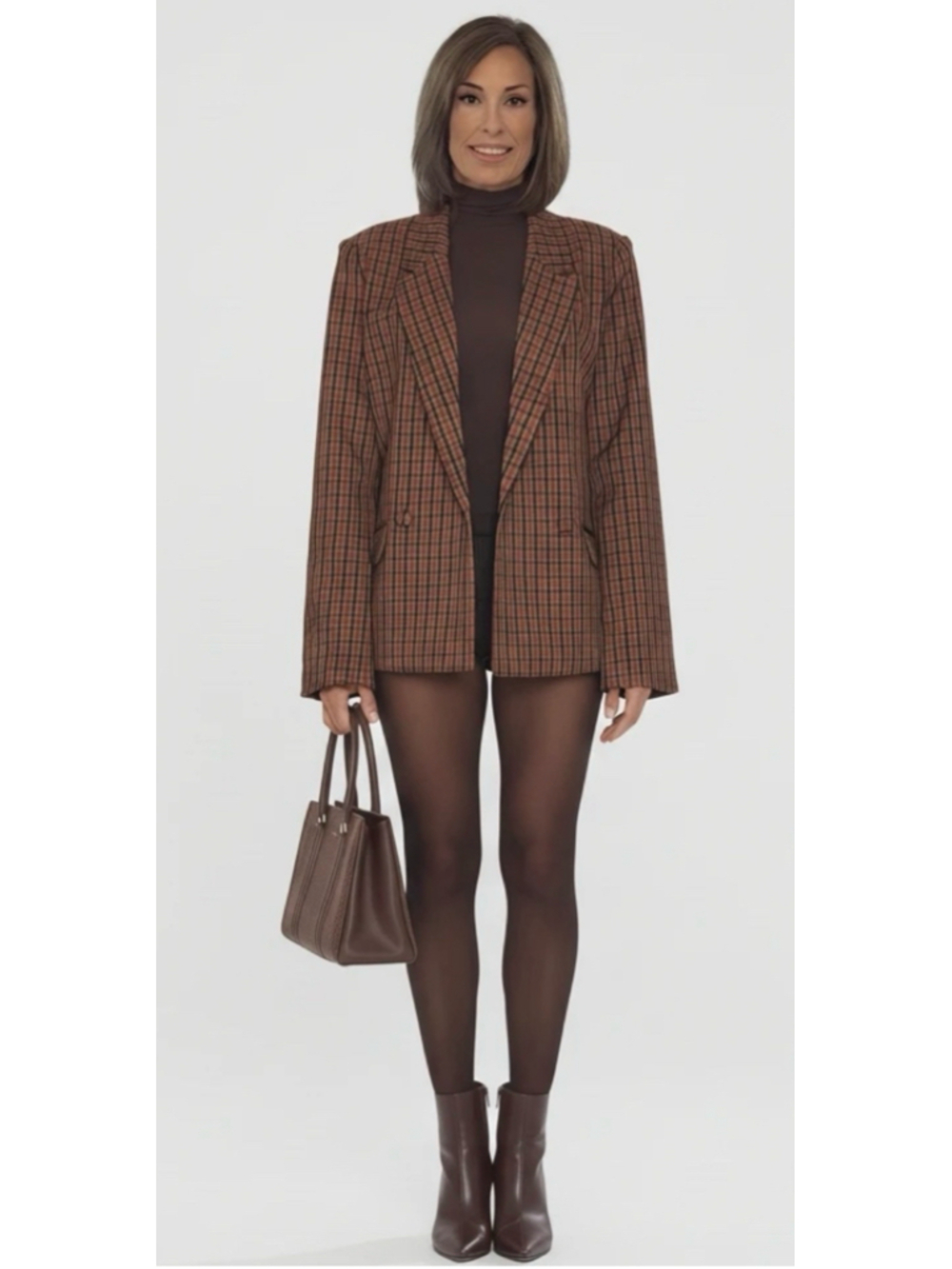 WeWoreWhat Plaid Kangaroo Boxy Blazer NWT Sz L